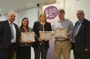 Outgoing & Incoming Chairs (Paul Rosen (l) & Mike Scandrett (r)) with the winners