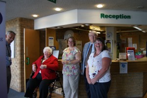 Deputy Mayoress, Councillor Mrs Joan Lloyd with Michael Scandrett, Chair of Hertfordshire Association of School Governors, and governor volunteers from Stevenage Schools