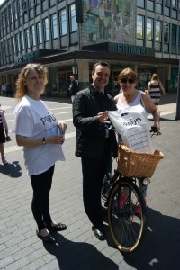 Local MP Stephen McPartland and Kathy Dunnett, Vice Chair from HASG and local potential recruit.