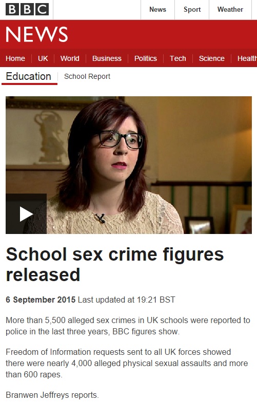 school sex crimes report by BBC